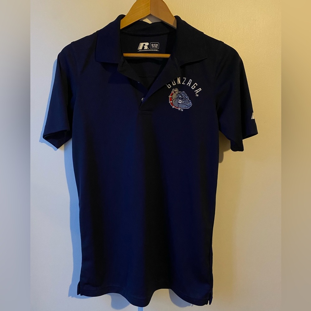 Small Mens Gonzaga University Small Blue Polo Bulldog Short Sleeve T shirt